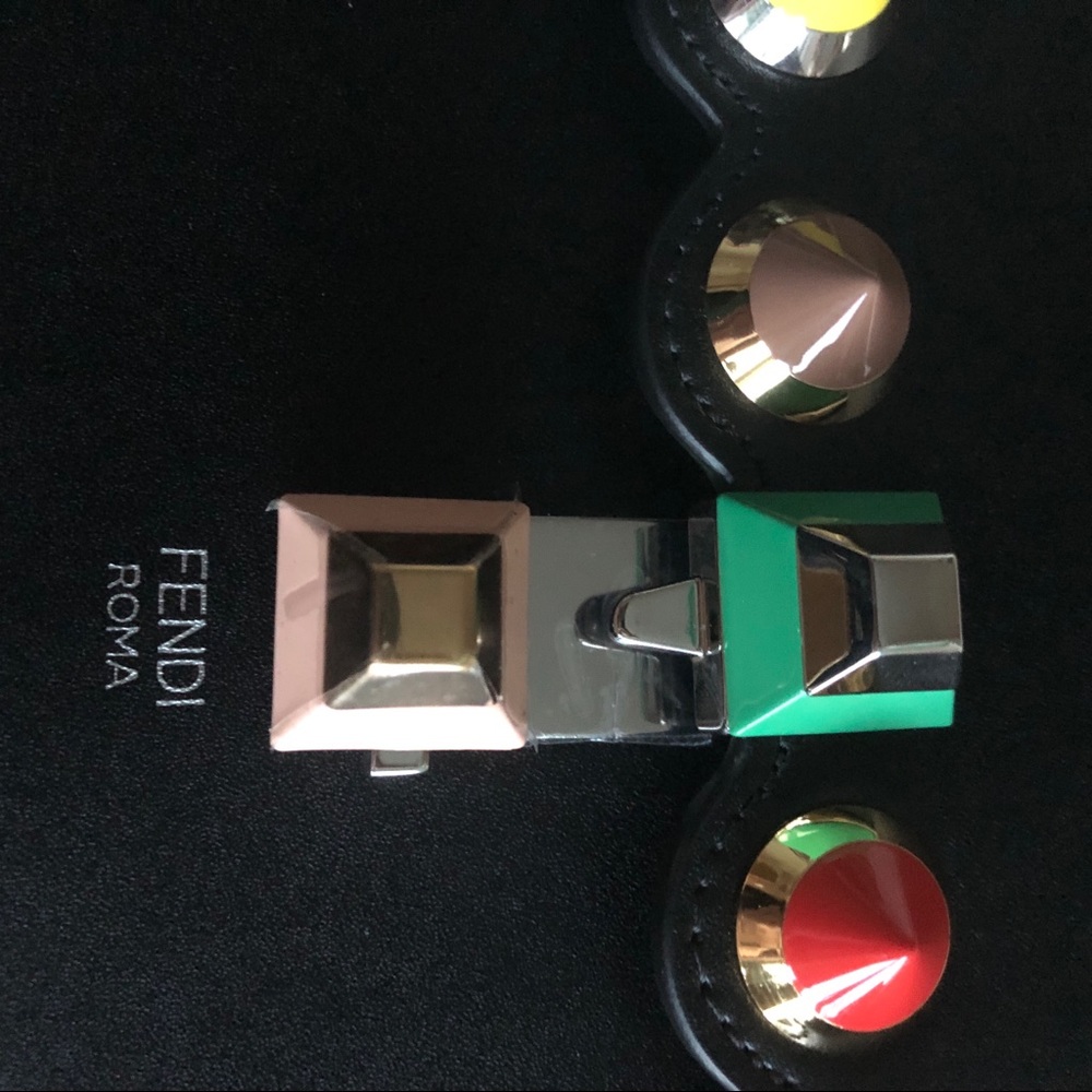 NEW Fendi Calfskin Studded Kan I Shoulder Bag - Picture 13 of 15